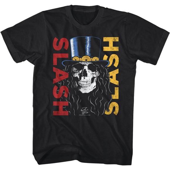 Tops - Slash Rock Skull Hat Unisex T Shirt